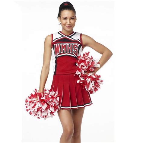 Red Sexy Cheerleaders Costume Halloween Party Outfit Cheering Costume Top Skirts Pompoms Traje