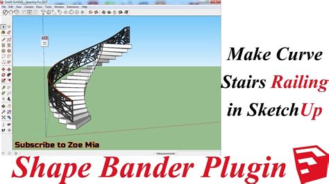 Bending handrail generally comes in 7 to 10 different layers (ply) and is glued together and curved. Make Curved Stairs Railing in SketchUp With Shape Bander ...