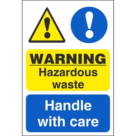 Warning Hazardous Waste Handle With Care Signs Chemical Hazards Workplace Safety Signs