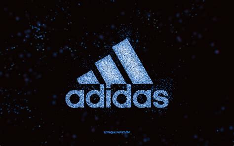 Download Wallpapers Adidas Glitter Logo Black Background Adidas Logo