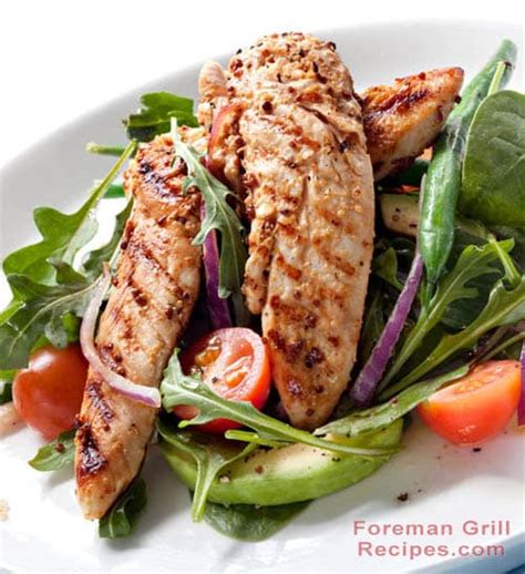 Save the spicy broth and sprinkle with some chopped cilantro or scallions to sip on later. Spicy Grilled Chicken Tenderloin Salad - Foreman Grill Recipes