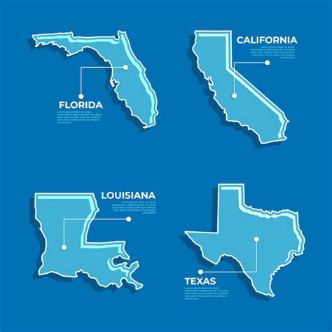 Premium Vector Flat Design Usa States Outline Map