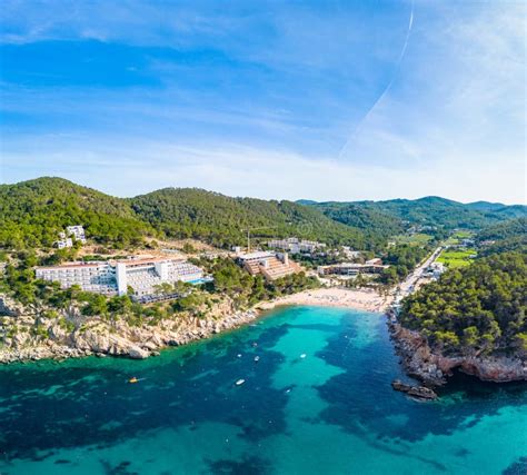 Beach Of Port Sant Miquel Ibiza Island In Spain Stock Image Image Of