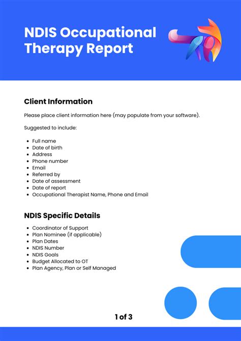 Ndis Occupational Therapy Report Template