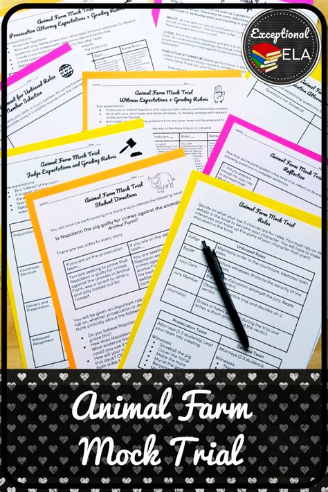 Animal Farm Mock Trial Teacher Guides Engaging Lessons Teaching