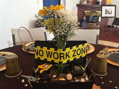 I Couldnt Find A Retirement Party Centerpiece For A Construction
