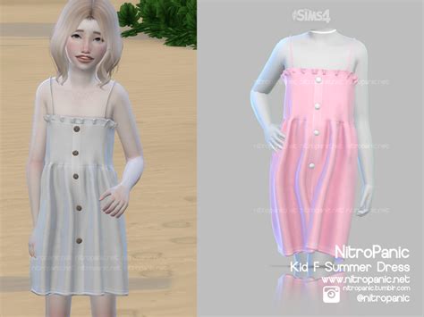 Kid F Summer Dress For The Sims 4 Sims 4 Dresses Sims 4 Cc Kids