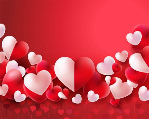 Fondo Del Día De San Valentín Con Globos Rojos Y Blancos Concepto De