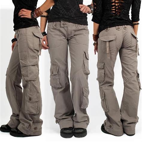 Multi Pocket Baggy Trousers Flared Cargo Pants In 2020 Baggy Trousers