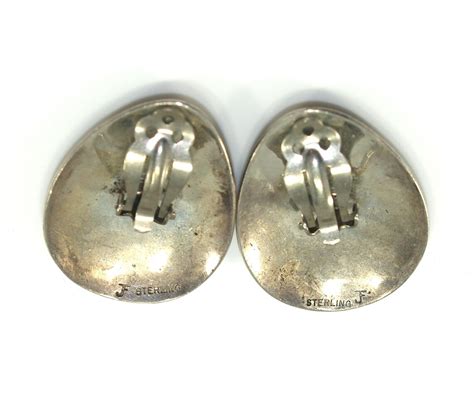 Della Francis James Navajo Clip Earrings Sterling Silver Etsy