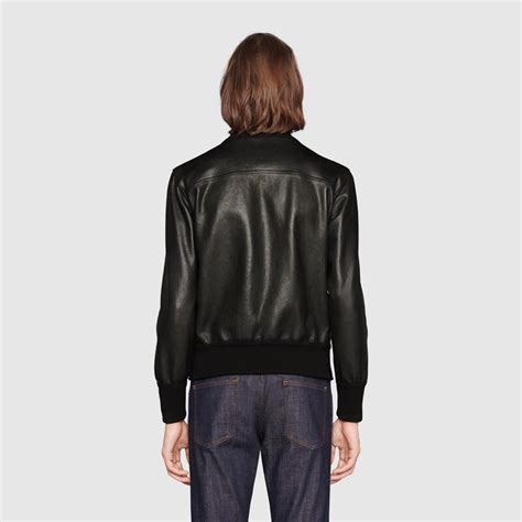 Gucci Leather Bomber Jacket Square One