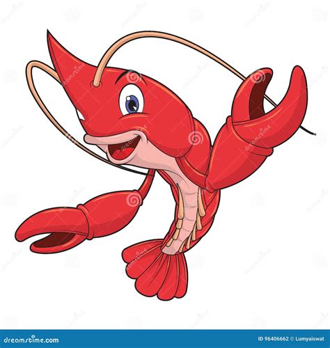 Vector Illustration Of Cute Lobster Cartoon 96406662