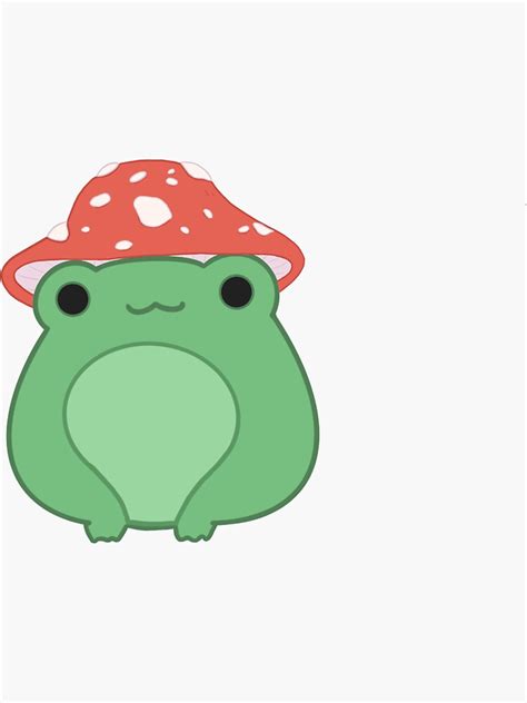 Cute Frog Wearing Mushroom Hat Sticker By Dylsif Redbubble