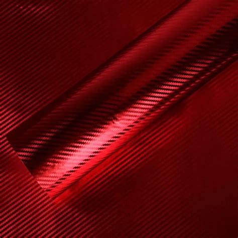 Chrome Red Carbon Fiber Vinyl Wrap Car Sticker Film 1ft X6003x152m