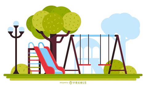 Slide And Swing Playground Illustration Vector Download