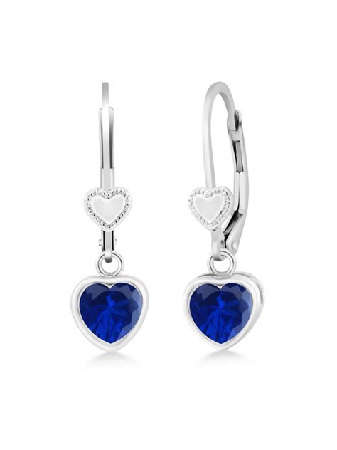 Ct Heart Shape Blue Simulated Sapphire Sterling Silver