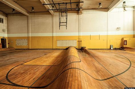 The Warped Gymnasium Floor Of The Original Central Visual And