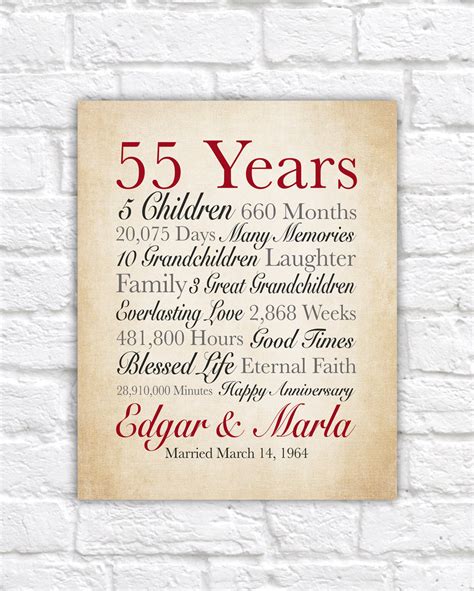 Check spelling or type a new query. 55th Anniversary Gift, 55 Years Married, Gift for ...