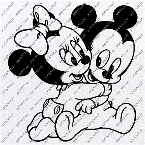 Disney Svg File Baby Mickey Mause Love Svg Baby Minnie Mause Love