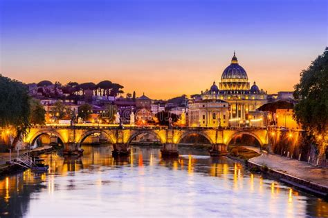 Night View Of Vatican Rome Italy Stock Photo Image Of Color