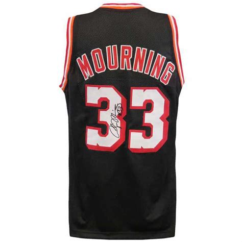 Alonzo Mourning Signed Black Throwback Custom Basketball Jersey