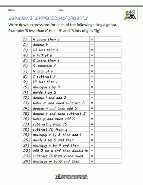 Found worksheet you are looking for? 17+ Writing Expressions From Word Problems Worksheet 5Th ...