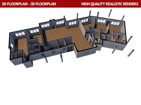 convert a 2d floorplan into 3d floorplan upwork