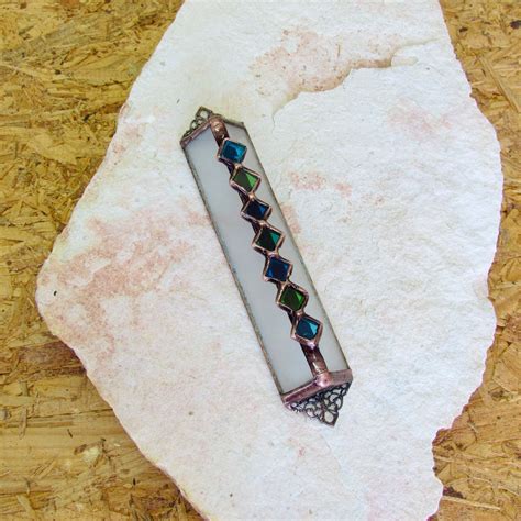 Colorful Stained Glass Bronze Mezuzah Etsy