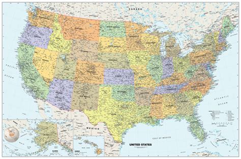 Classic Usa Wall Map