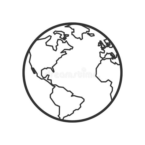 Icono Plano Del Esquema De La Tierra Del Planeta En Blanco Ilustraci N