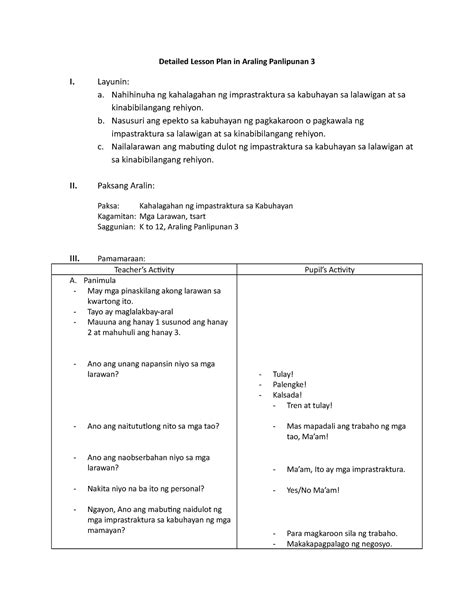 Downloadable Lesson Plan In Araling Panlipunan
