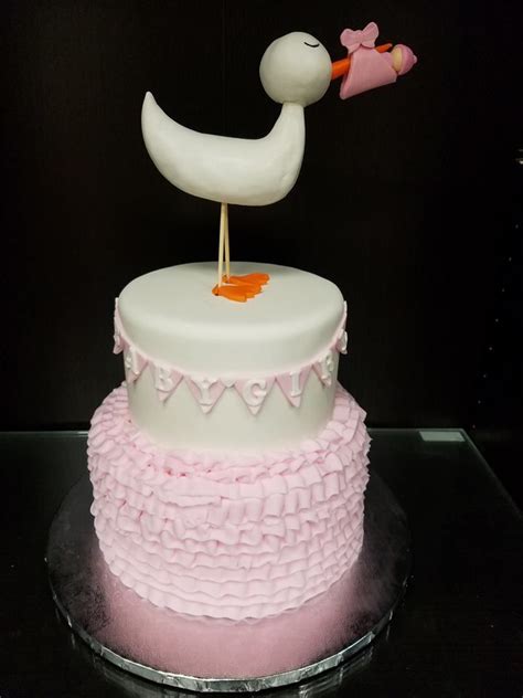 Stork Baby Shower Cake Baby Shower Cakes Shower Cakes Cake