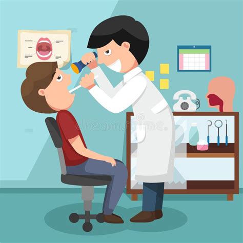 Doctor Performing Physical Examination Illustration Stock Vector