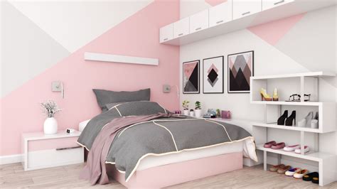Small Rose Gold And White Bedroom