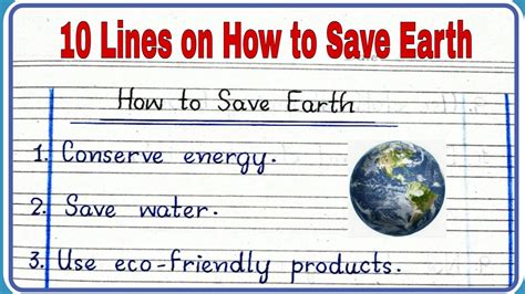 10 Lines On How To Save Earth Ll 10 Lines Essay On How To Save Earth Ll
