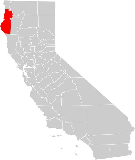 California County Map Humboldt County Highlighted