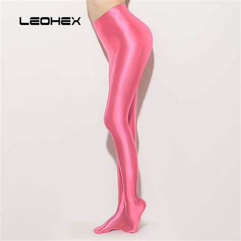leohex sexy women s nylon glitter stockings satin glossy opaque pantyhose shiny ebay