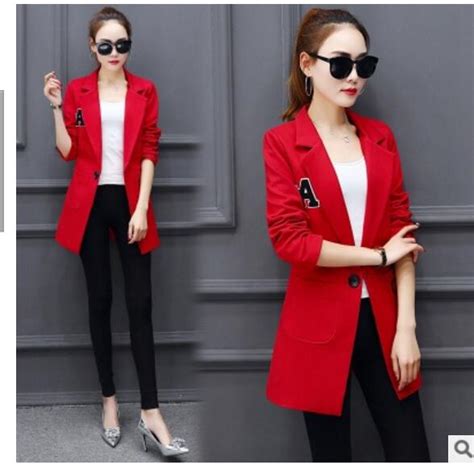 2018 New Spring Korean Slim Thin Suit Temperament Long Sleeved Long Spring And Autumn Jacket