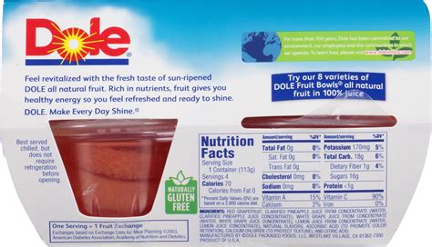 Dole Pineapple Fruit Cups Nutrition Facts Besto Blog