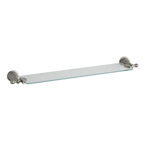 Kohler Revival 1 Tier Vibrant Brushed Nickel Glass Bathroom Shelf At