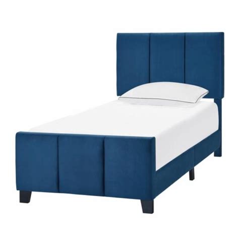 Homefare Twin Modern Channel Bed In Nile Blue Fabric 1 Fred Meyer