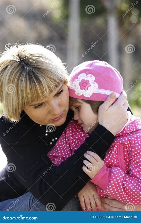 Mum Comforting Her Baby Girl Royalty Free Stock Image Cartoondealer