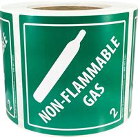 Hazard Class D O T Non Flammable Gas Labels X Inch Pack