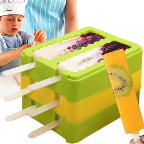 Silicone Ice Cream Mold Popsicle Molds Popsicle Maker Holder Frozen Ice Mould With Popsicle