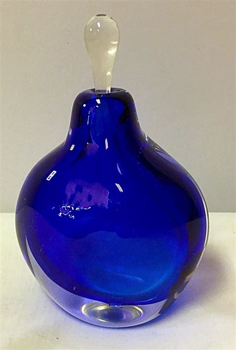 Cobalt Blue Hand Blown Glass Perfume Bottle Cobalt Blue Home And Kitchen