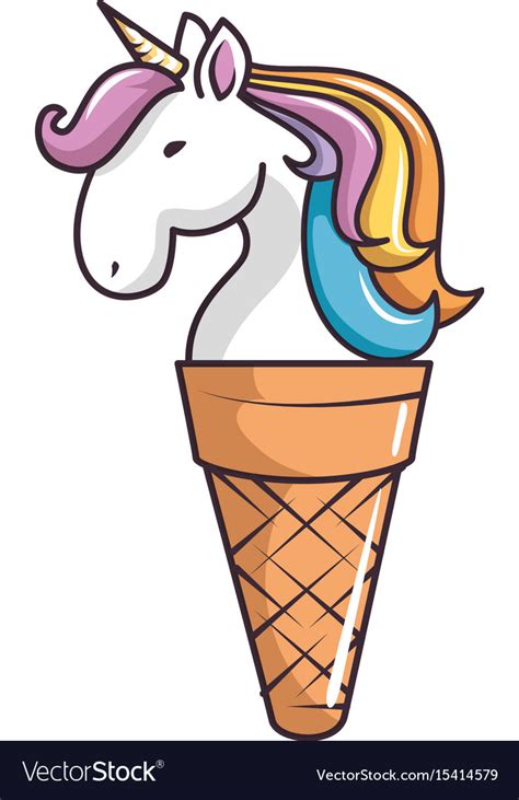 Unicorn Ice Cream Cartoon Royalty Free Vector Image