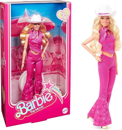 buy barbie the movie doll margot robbie as barbie collectible doll wearing pink western bentzens