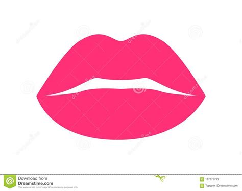 glossy bright pink lips vector illustration icon 117375793