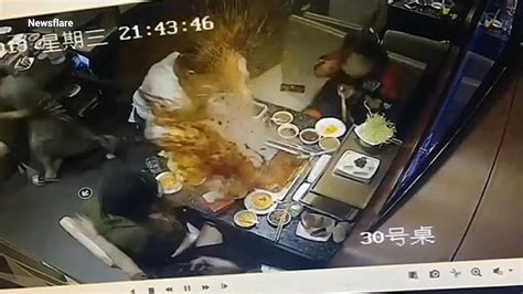 Horrifying Footage Shows Boiling Soup Exploding In Waitress Face At