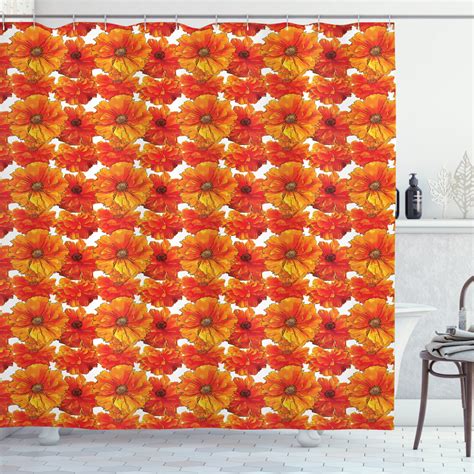 Ambesonne Poppy Flower Shower Curtain Hand Paint Blossoms 69wx84l